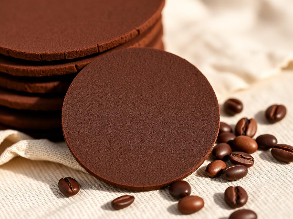 Discos de cacao ceremonial colombiano recién molidos en piedra
